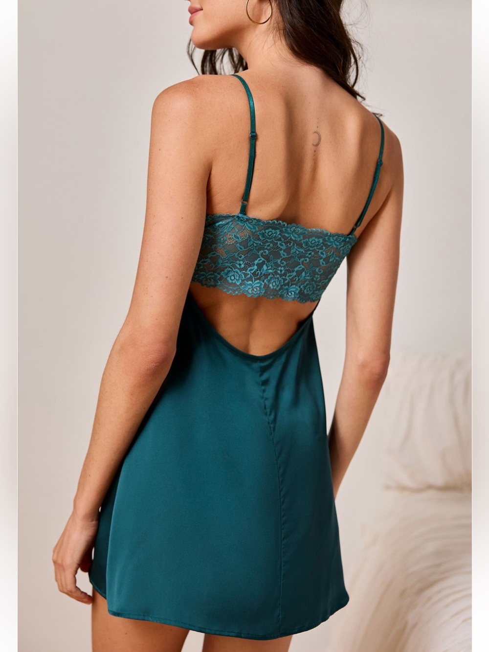 Urban Outfitters Out From Under Sweet Cheeks Lace-Back Satin Slip